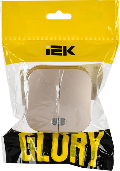 Изображение товара Выключатель IEK Glory EVH21-K37M-10 (шампань матовый)