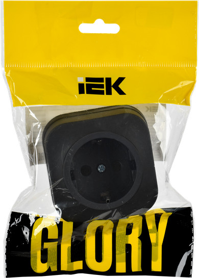 Изображение товара Розетка IEK Glory ERH11-K02M-16 (черный матовый)