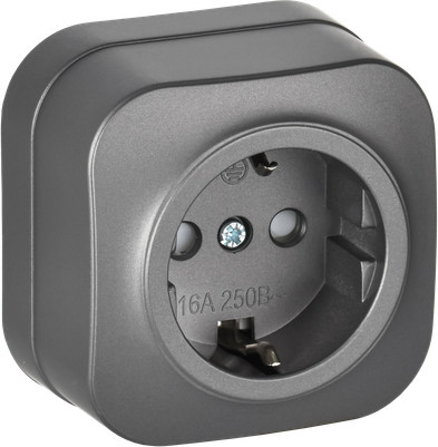 Изображение товара Розетка IEK Glory ERH14-K46M-16 (сталь матовый)