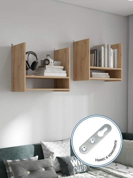 Изображение товара Полка Горизонт Мебель Асти под микроволновку (дуб золотой крафт)