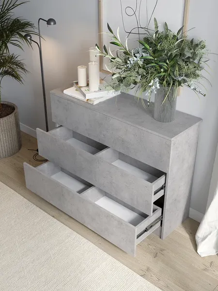 Изображение товара Комод Горизонт Мебель Нео 1050 3 ящика (бетон)