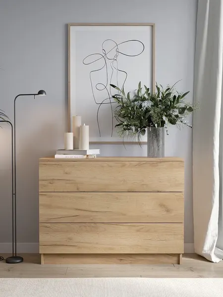 Изображение товара Комод Горизонт Мебель Нео 1050 3 ящика (дуб золотой крафт)