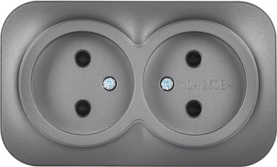 Изображение товара Розетка IEK Glory ERH20-K46M-10 (сталь матовый)