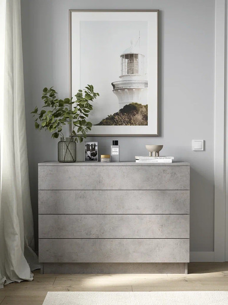 Изображение товара Комод Горизонт Мебель Нео 1050 4 ящика (бетон)