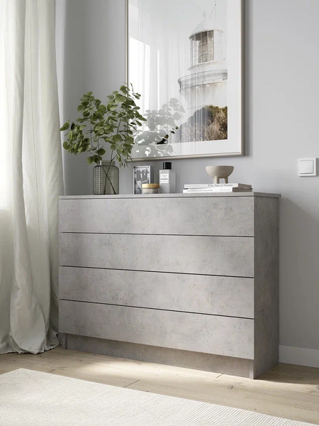 Изображение товара Комод Горизонт Мебель Нео 1050 4 ящика (бетон)