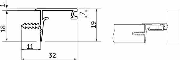Изображение товара Профиль для светодиодной ленты AKS Capella-3218W врезной с экраном (белый, 2м)