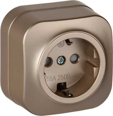 Изображение товара Розетка IEK Glory ERH14-K37M-16 (шампань матовый)