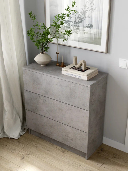 Изображение товара Комод Горизонт Мебель Нео 760 3 ящика (бетон)