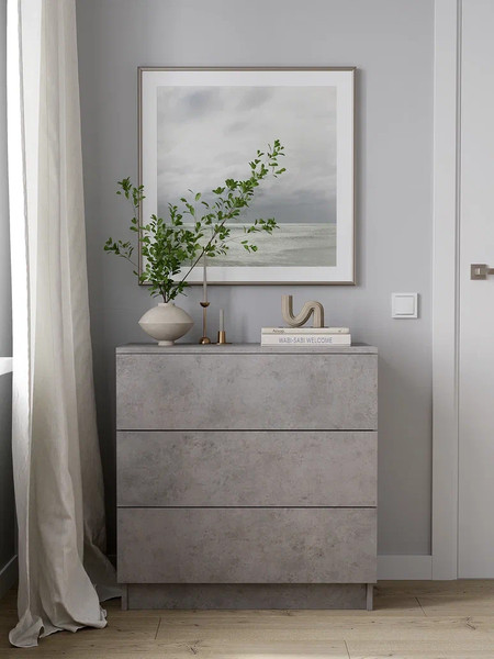 Изображение товара Комод Горизонт Мебель Нео 760 3 ящика (бетон)