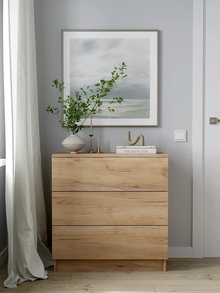 Изображение товара Комод Горизонт Мебель Нео 760 3 ящика (дуб золотой крафт)