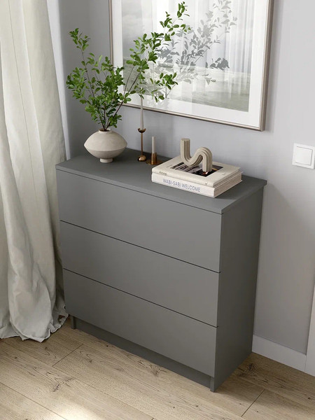 Изображение товара Комод Горизонт Мебель Нео 760 3 ящика (серый графит)