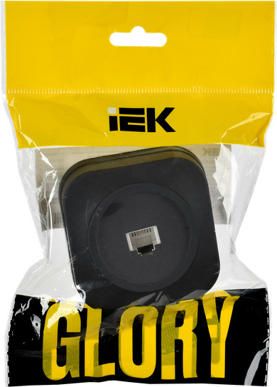 Изображение товара Розетка IEK Glory ETH10-K02M (черный матовый)