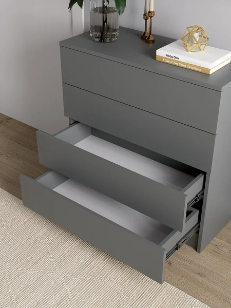 Изображение товара Комод Горизонт Мебель Нео 760 4 ящика (серый графит)