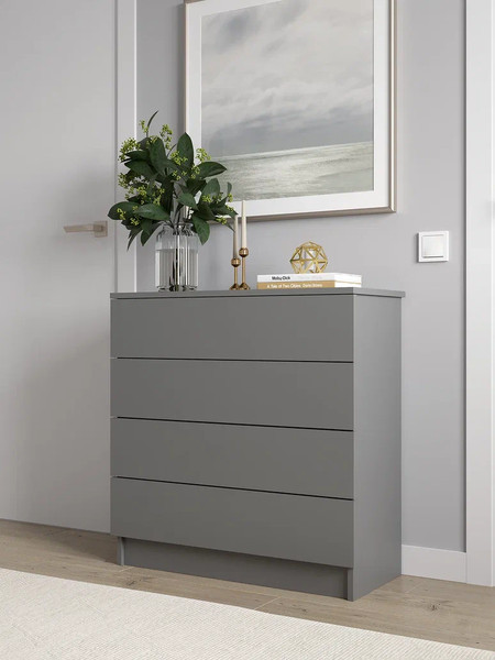 Изображение товара Комод Горизонт Мебель Нео 760 4 ящика (серый графит)