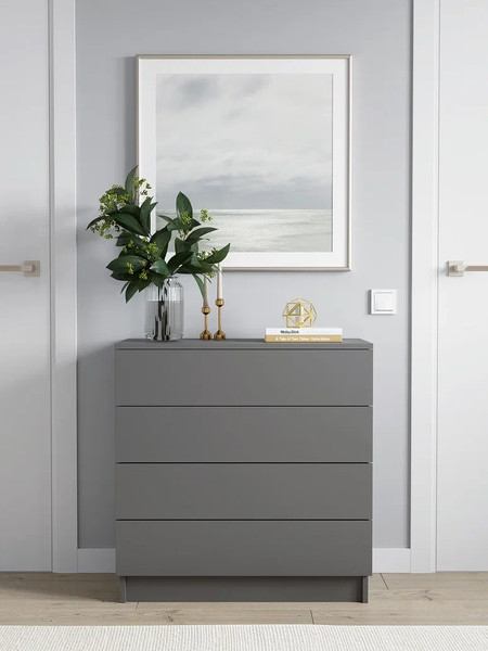 Изображение товара Комод Горизонт Мебель Нео 760 4 ящика (серый графит)