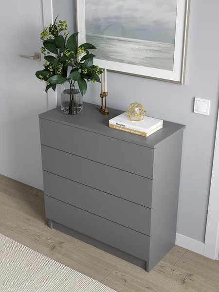 Изображение товара Комод Горизонт Мебель Нео 760 4 ящика (серый графит)