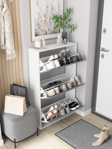 Изображение товара Тумба для обуви Горизонт Мебель Трио (белый)