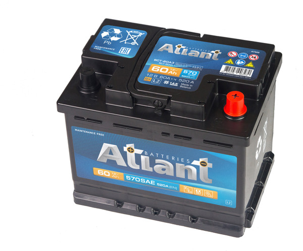 Изображение товара Автомобильный аккумулятор Atlant Blue R+ (60 А/ч)