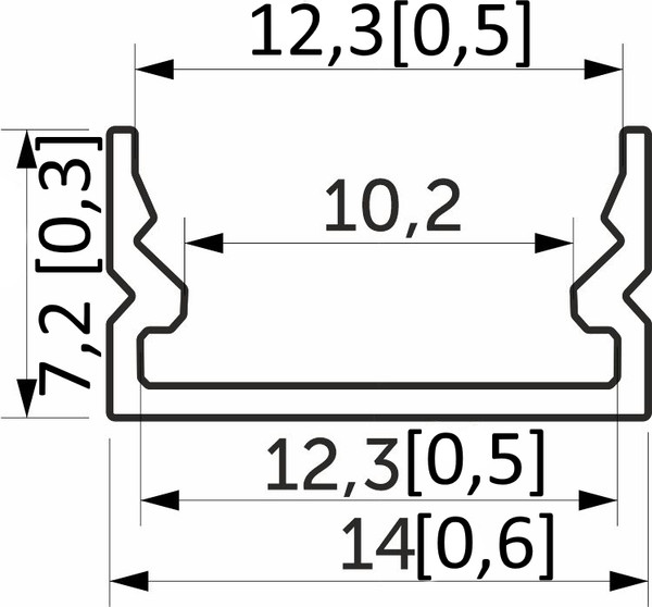 Изображение товара Профиль для светодиодной ленты AKS SIRIUS-1407S накладной с экраном (золотой, 2м)