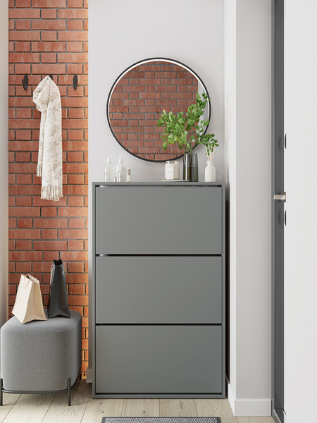 Изображение товара Тумба для обуви Горизонт Мебель Трио (графит)