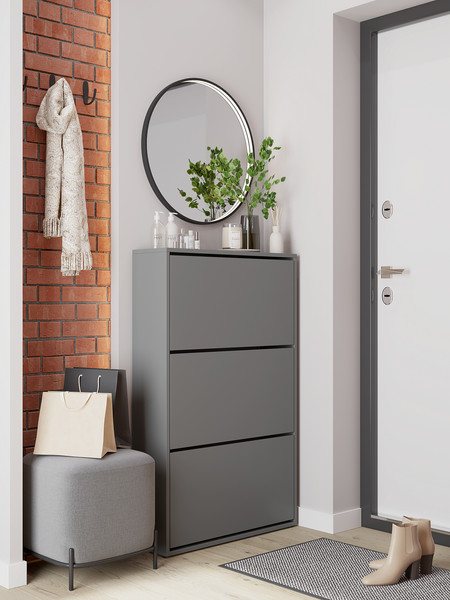 Изображение товара Тумба для обуви Горизонт Мебель Трио (графит)