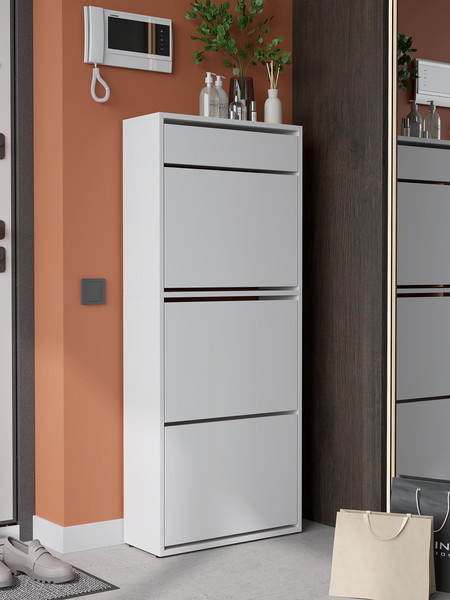 Изображение товара Тумба для обуви Горизонт Мебель Трио с ящиком (белый)