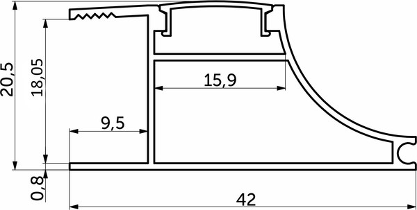 Изображение товара Профиль для светодиодной ленты AKS Avior накладной с экраном (алюминий, 3м)