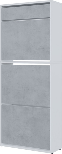 Изображение товара Тумба для обуви Горизонт Мебель Трио с ящиком (белый/бетон)