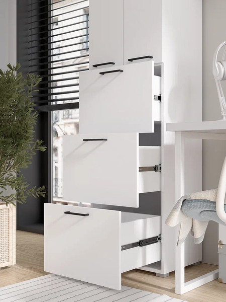 Изображение товара Шкаф-пенал Горизонт Мебель Бонн 500 3 ящика (белый)