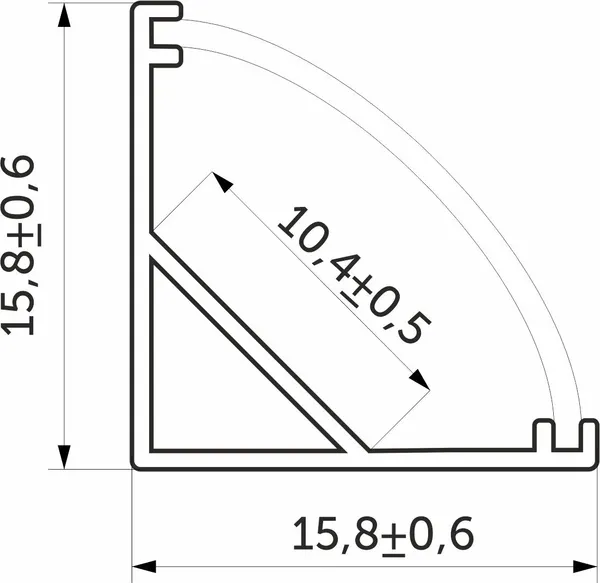 Профиль для светодиодной ленты AKS Orion-1616C угловой с экраном (черный, 2м) — фото 6