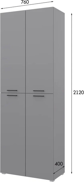 Изображение товара Шкаф Горизонт Мебель Бонн 760 (серый графит)