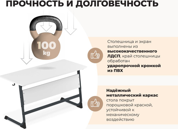 Изображение товара Комплект столешниц Sheffilton SHT-TT47 120x50 / ШКTT47 (16мм, береза)