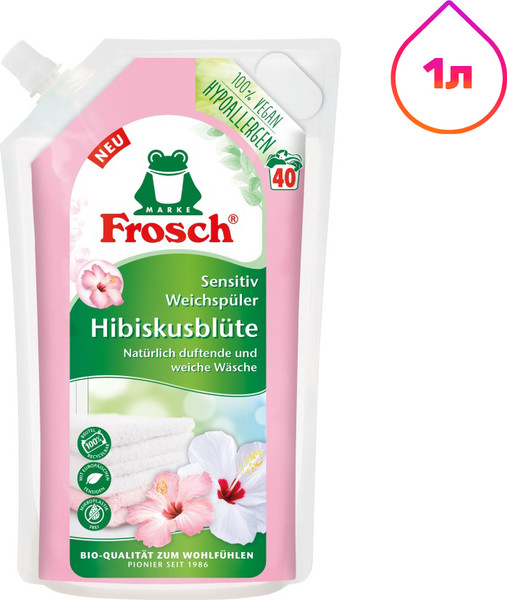 Изображение товара Кондиционер для белья Frosch Гибискус дой-пак (1л)