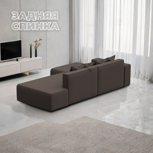 Изображение товара Диван угловой Лига Диванов Лига-079 правый / 129812  (рогожка амур 05 коричневый)