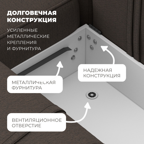 Изображение товара Диван угловой Лига Диванов Лига-065 левый / 129798L (рогожка амур 05 коричневый)