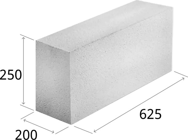 Изображение товара Блок газосиликатный Забудова 625х200х250мм D500 до 10% бой