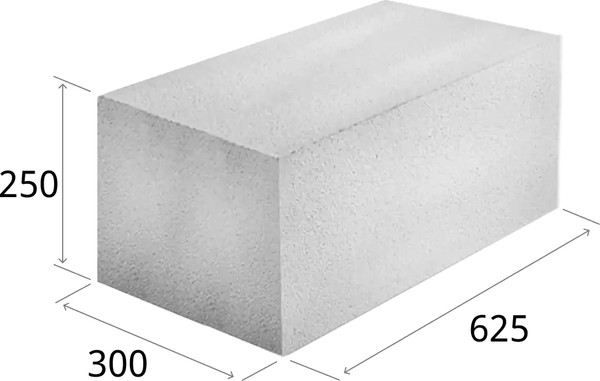 Изображение товара Блок газосиликатный Забудова 625х300х250мм D500 до 10% бой