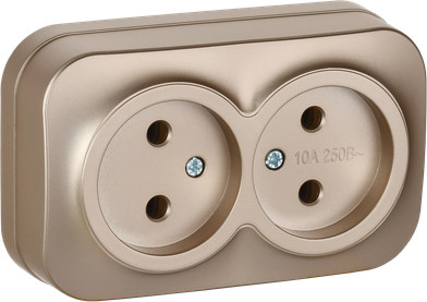 Изображение товара Розетка IEK Glory ERH20-K37M-10 (шампань матовый)