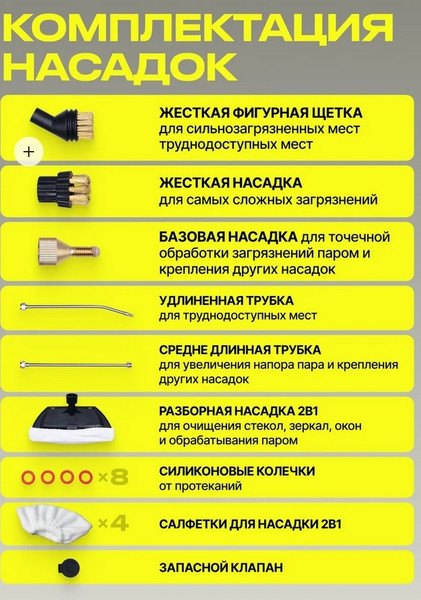 Изображение товара Пароочиститель Kunf TC-SC-003 W (белый)