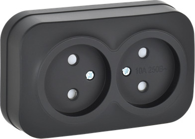 Изображение товара Розетка IEK Glory ERH23-K02M-10 (черный матовый)