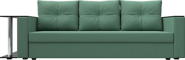 Изображение товара Диван Лига Диванов Атланта со столом слева / 126160L (рогожка амур зеленый)