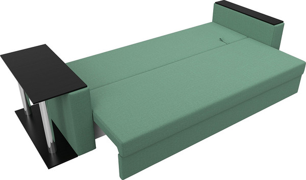 Изображение товара Диван Лига Диванов Атланта со столом слева / 126160L (рогожка амур зеленый)