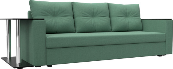 Изображение товара Диван Лига Диванов Атланта со столом слева / 126160L (рогожка амур зеленый)