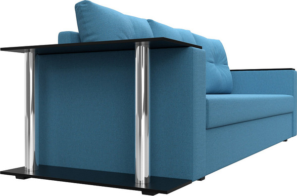 Изображение товара Диван Лига Диванов Атланта со столом слева / 126163L (рогожка амур голубой)