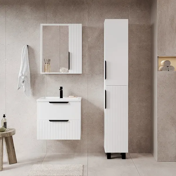 Изображение товара Шкаф с зеркалом для ванной Viant Сицилия 80 / VSIC80BEL-ZSH