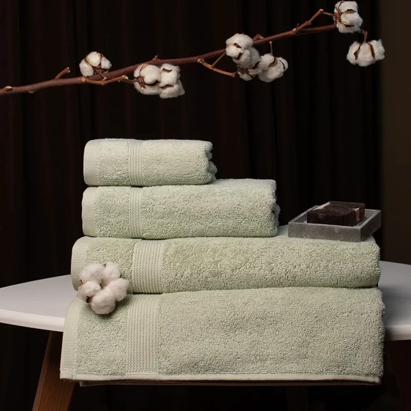 Изображение товара Набор полотенец ЦУМ 1947 Бордюр Махра 35x60/50x90/70x140 500г (олива)