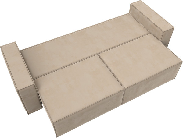 Изображение товара Диван Лига Диванов Куба Лайт / 129438 (велюр Seven 729 бежевый)