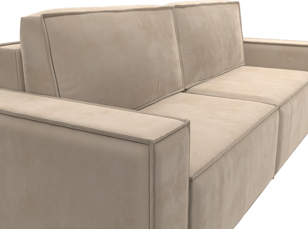 Изображение товара Диван Лига Диванов Куба Лайт / 129438 (велюр Seven 729 бежевый)