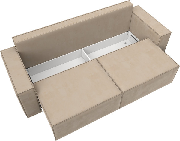 Изображение товара Диван Лига Диванов Куба Лайт / 129438 (велюр Seven 729 бежевый)