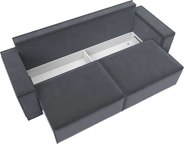 Изображение товара Диван Лига Диванов Куба Лайт / 129441 (велюр Seven 17 серый)